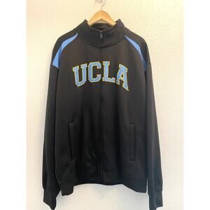 UCLA Track Jacket Full zip SZ XL Black Baby Blue Embroidery